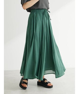 Green Parks インド綿　ふんわりボイルロングスカート Green