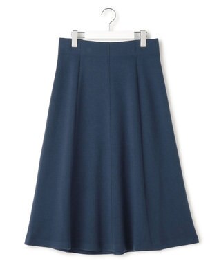 ICB 【洗える】 シルキーウールダブルフェイス ニットフレアスカート ブルーグレー