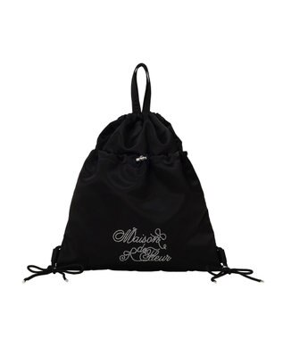 Maison de FLEUR キャザーリボンナップサック Black