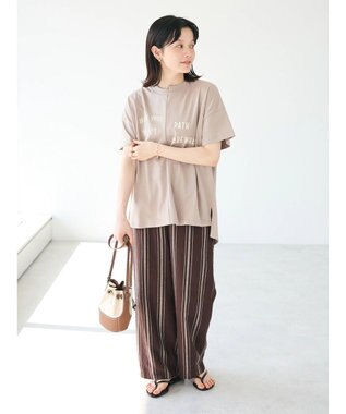 CRAFT STANDARD BOUTIQUE リメイクロゴ半袖Tee Pink Beige