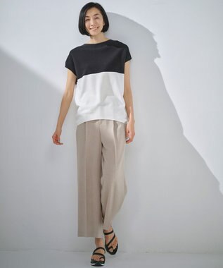 自由区 【イージーケア/セットアップ対応】サマーセットアップ ワイドパンツ ベージュ