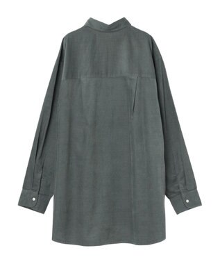 Green Parks 柔らかい細コールシャツ Blue Green