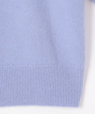 自由区 S 【洗える】ピュアカシミヤフリルディティール ニット テンダーブルー