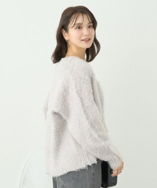 earth music&ecology フワフワパールニットカーディガン Light Gray