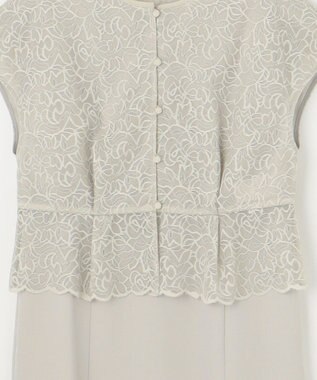 自由区 【カタログ掲載・洗える】レースブラウスコンビ ワンピース サンドベージュ