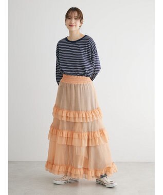 Green Parks マシュマロタッチボーダープルオーバー Navy