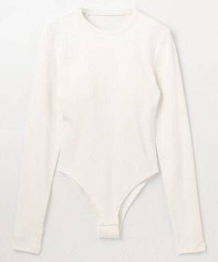NAVE 【Nave・洗える/ストレッチ素材】ボディスーツ ロングスリーブ ホワイト系