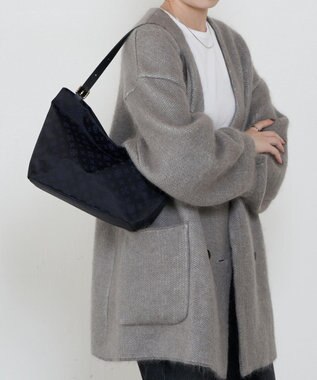 russet ナイロンジャガード2WAYワンハンドルトートバッグ(SF-268) Black/Navy