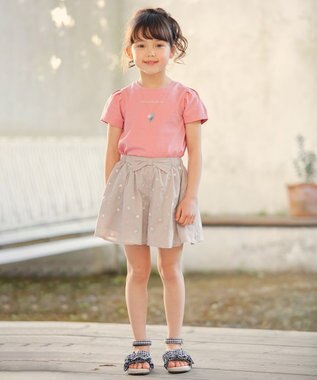 ANY KIDS 刺繍 キュロット ベージュ×ハート