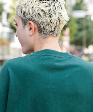 WEGO ヘビーウエイト刺繍グラフィックロンT ダークグリーン