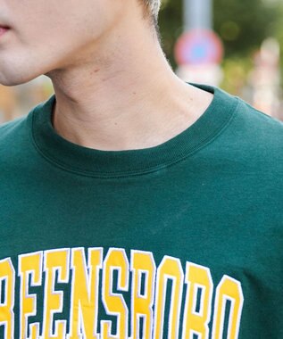 WEGO ヘビーウエイト刺繍グラフィックロンT ダークグリーン