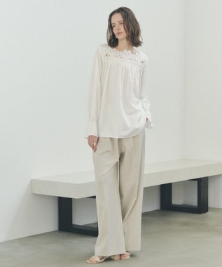 YECCA VECCA メタルホックワイドパンツ Light Beige