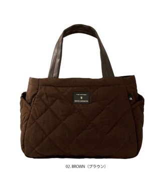 ROOTOTE 1332【仕切り+自立+撥水】LT.デリ.パルーティ.キルト-C 02：ブラウン