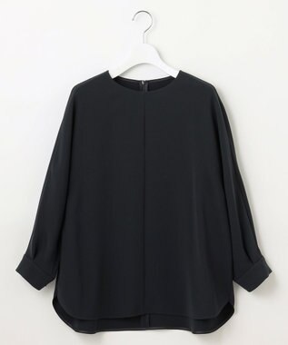 自由区 L 【17号サイズまで展開・カタログ掲載・セットアップ対応】トリアセダブルクロス ブラウス ネイビー