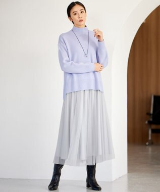 自由区 【洗える】ウールカシミヤブレンドハイネック ニット テンダーブルー