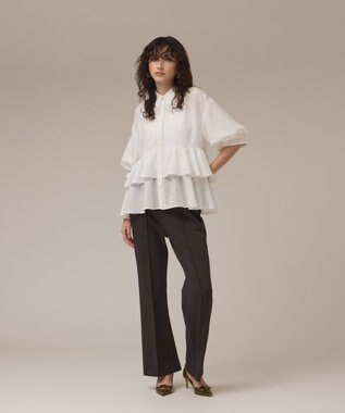 GRACE CONTINENTAL フレアカットパンツ チャコール