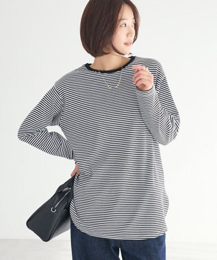 CRAFT STANDARD BOUTIQUE クルーネックロンTee Border Black