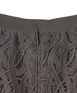 23区 【洗える】ジオメトリックレース Iライン スカート ブラウン系