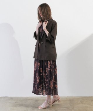 YECCA VECCA マシンウォッシャブルリネンライクジャケット Brown