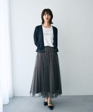 YECCA VECCA ラウンドヘム長袖ロゴTee Off White