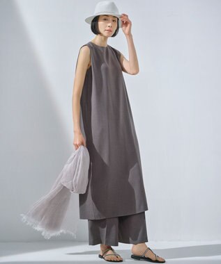 自由区 【イージーケア/セットアップ対応】サマーセットアップ ワイドパンツ グレー