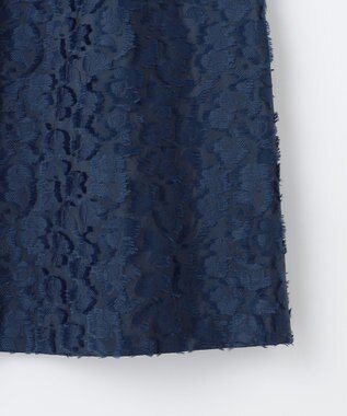自由区 【洗える】フラワーカットジャガード スカート ネイビー
