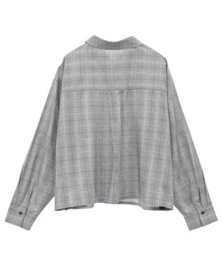 Green Parks サイドドロストショート丈シャツ（チェック） Check