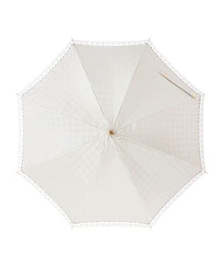 MOONBAT DAKS(ダックス) 晴雨兼用日傘 長傘 ハウスチェックジャカード×オーガンジーレース ベージュ