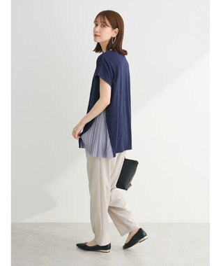 Green Parks 脇プリーツドッキングチュニック Navy