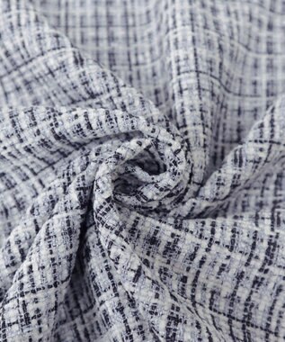 Tiaclasse 【洗える】大人華やかなツイードフレアスカート グレー