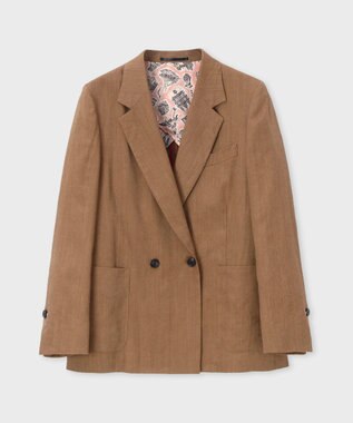 Paul Smith レーヨンリネン ダブルジャケット キャメル