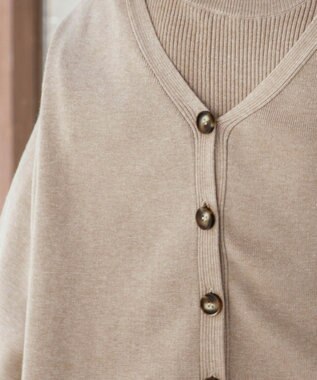 Tiaclasse 【洗える】大人上品なニットカーデ＋ワンピースセット ベージュ