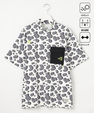 PW CIRCULUS 【UV遮蔽率99.5%  UVカット/速乾/ストレッチ】【MEN】アニマルドットポケットモックT ゴルフ ブラック系5