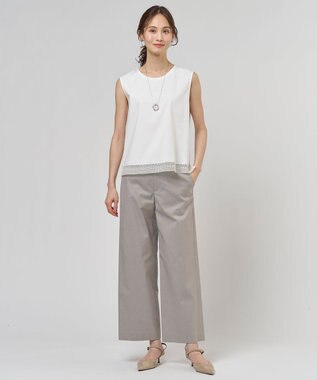 J.PRESS LADIES 【ご好評につき新色追加・セットアップ対応・人気素材】コットンFITTY ストレート パンツ ベージュ系1