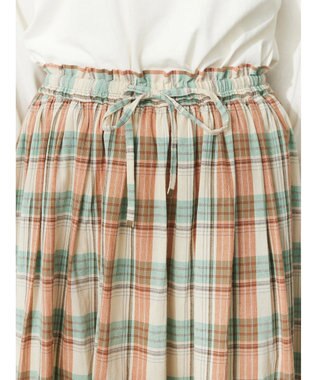 CRAFT STANDARD BOUTIQUE チェックギャザーロングスカート Beige