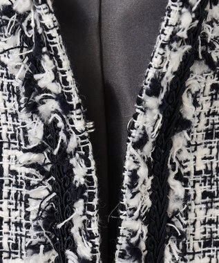 ANY ファンシーラメツイード ノーカラージャケット ホワイト系3