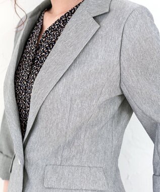 Tiaclasse 【吸水速乾・接触冷感・UVケア・防シワ・洗える】カチオンテーラードジャケット チャコールグレー