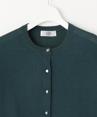 J.PRESS LADIES 【WEB限定カラーあり・洗える・抗菌防臭】コットンアセテート カーディガン ダークグリーン系