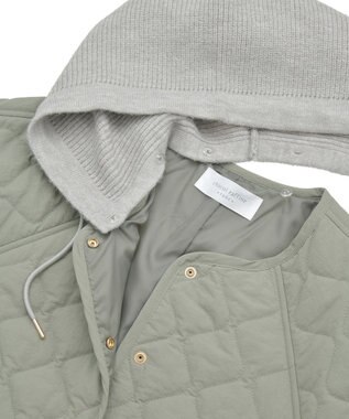 Green Parks ２ＷＡＹニットフードキルティングブルゾン Khaki