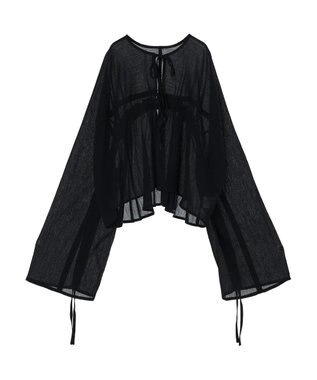 earth music&ecology ワッシャードロスト羽織りシャツ Black