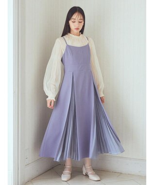 earth music&ecology プリーツジャンドレ Blue
