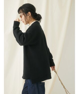 CRAFT STANDARD BOUTIQUE 裏起毛クルーネックチュニック Black