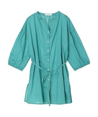 Green Parks スキッパーボリュームブラウスチュニック Green