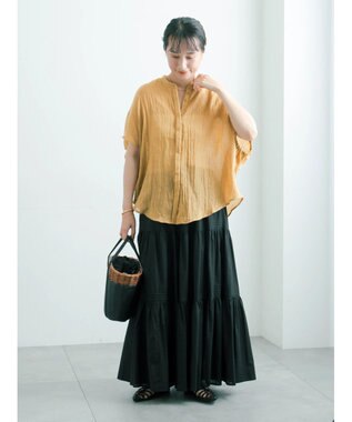 Te chichi 【7色展開】シャンブレーボイルドルマンシャツ マスタード