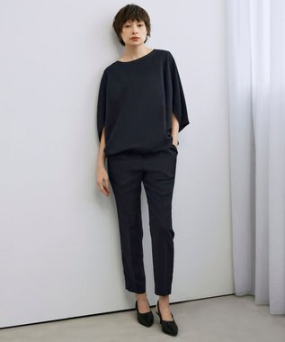 ICB L 【新色追加・WEB限定カラーあり・接触冷感・UVケア・速乾・防シワ・洗える】 FluidBackSatin  ドロストパンツ ネイビー系