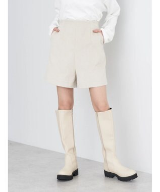 earth music&ecology ワッフルコーデュロイショートパンツ Ivory