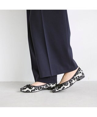 MODE ET JACOMO <carino>ポインテッドトゥバレエシューズ グレーコンビ
