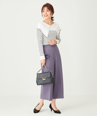 ANY SIS 【保温性あり/洗える】サーモ 2WAYストレッチ ワイドパンツ ラベンダー