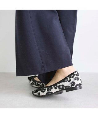 MODE ET JACOMO <carino>ポインテッドトゥバレエシューズ グレーコンビ