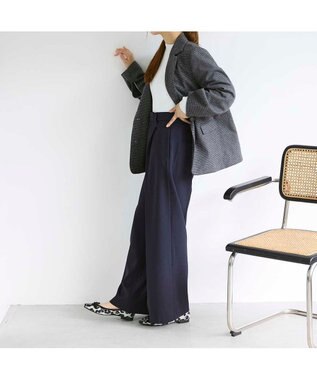 MODE ET JACOMO <carino>ポインテッドトゥバレエシューズ グレーコンビ